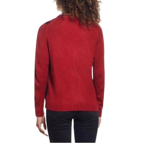 NEW Weatherproof Vintage Buffalo Check Crew Neck Sweater Black & Red Size L - Picture 2 of 11